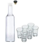 Bottle with cap and 6 glasses +9,00 €